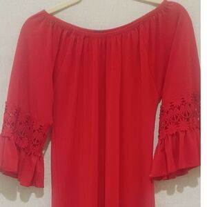 WinWin  Elegant Red Off-Shoulder Top